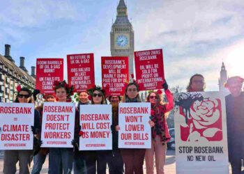 Fossil Free London protest at PMQs