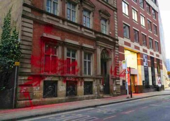 Allianz in Manchester has again been hit by Palestine Action