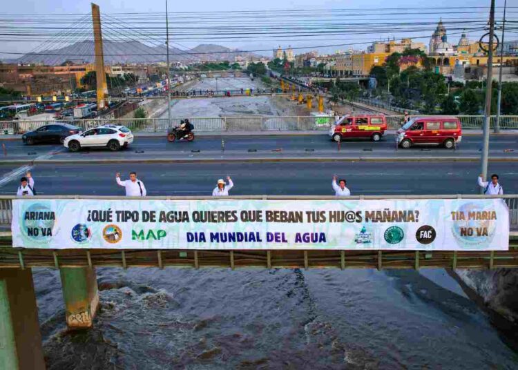 Scientist Rebellion protest in Tia Maria Peru on World water day