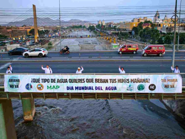 Scientist Rebellion protest in Tia Maria Peru on World water day