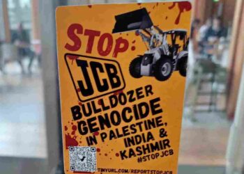 JCB protest at the South Bank Centre Palestine