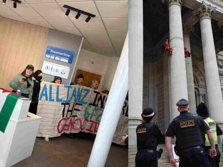Boycott Bloody Insurance and others held actions up and down England
