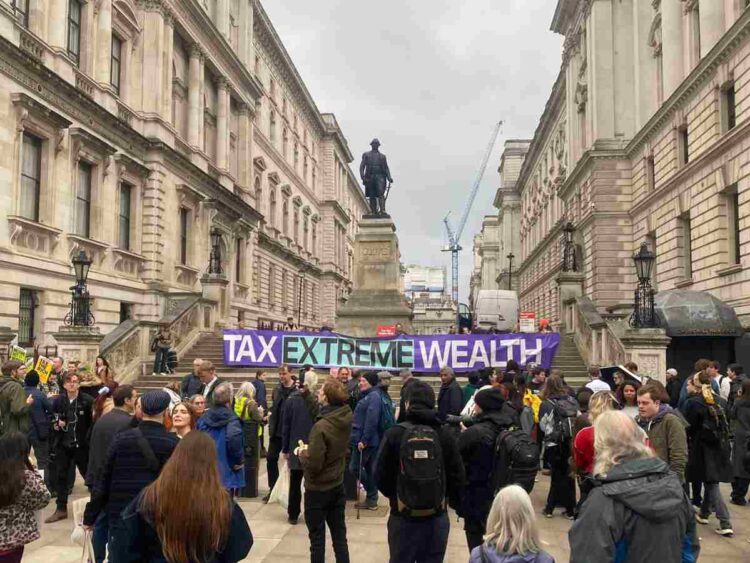Rachel Reeves Treasury protest
