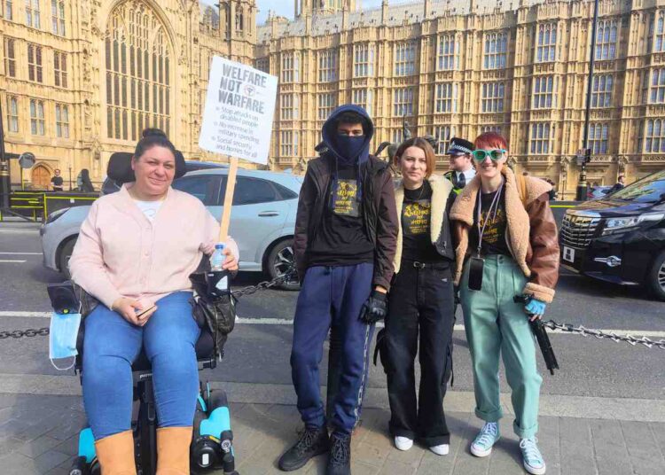The Canary team at Westminster at the Welfare Not Warfare protest