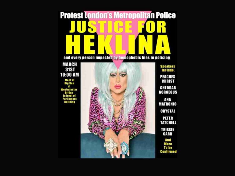 Heklina death and Met Police homophobia protest
