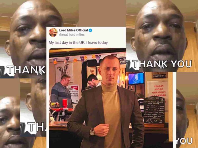 Lord Miles has left the UK