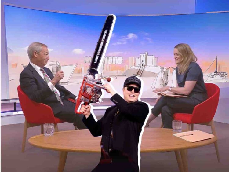 Nigel Farage told Laura Kuenssberg that UK councils should get the Elon Musk DOGE treatment