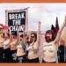 Topless blockade at RAF Lakenheath sees activists take a stand