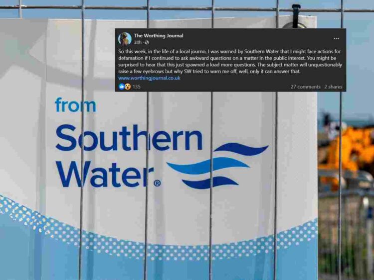 Southern Water are threatening a journalist with defamation for asking difficult questions