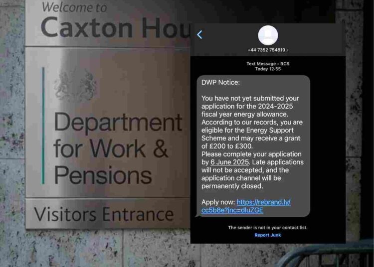 DWP text message scam