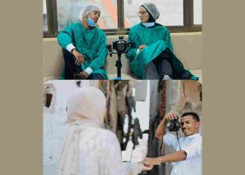 Journalists Hala Asfour and Muhammad Salama