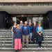 Group of Just Stop Oil activists standing trial stood outside 'Crown Court Guildford'.