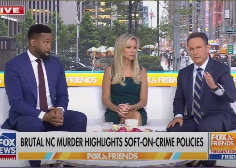 Fox News & Friends hosts Lawrence Jones, Carley Shimkus, and Brian Kilmeade