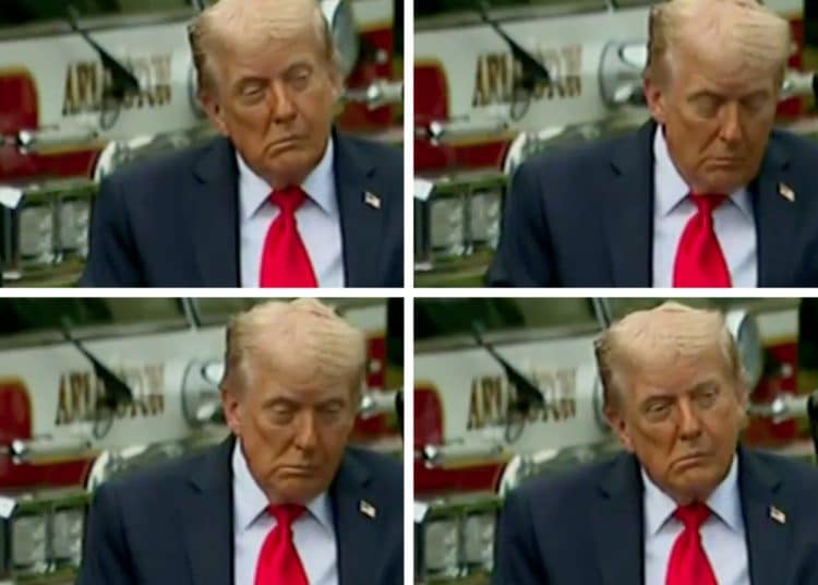 Images of Trump with a drooping face
