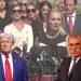 Jeffrey Epstein victims with Donald Trump and Prince Andrew super imposed over them