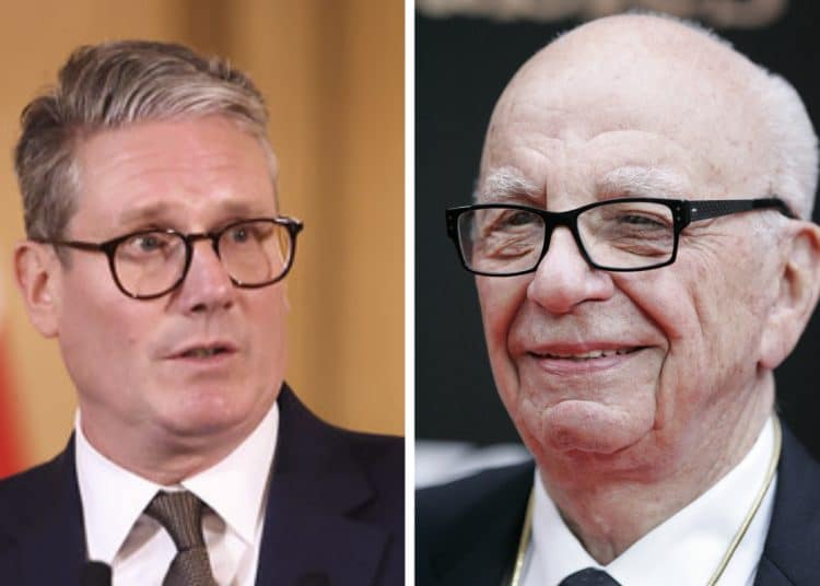 Keir Starmer and Reupert Murdoch