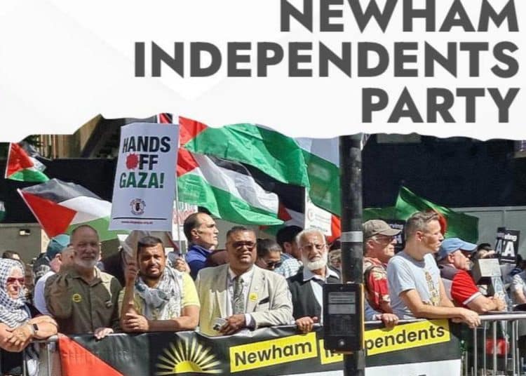 Newham Independents Party on a pro-Palestine protest