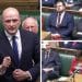 Stephen Flynn on one side and a glum looking Labour front bench absent Starmer on the other