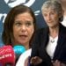 Sinn Fein's Mary McDonald speaks at a podium. Catherine Connolly.