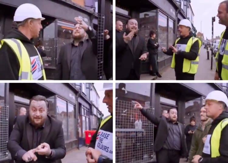 Man on the Street getting into it with Operation Raise the Flag