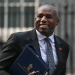 David Lammy smiles clutching a briefcase or folder at his chest in Downing Street