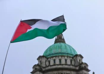 Belfast City Hall Palestine flag