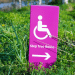 purple tuesday - purple sign with symbol of wheelchair user and the words "step free route"