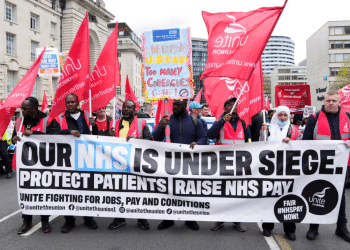 Doctors strike in Trafalgar Square, London