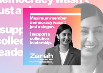 Zarah Sultana celebrating the collective leadership model Your Party