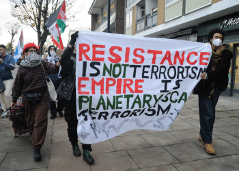 Elderly disabled woman floored as police arrest peaceful Palestine marchers