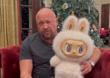 Alex Jones holding a Labubu — Epstein files