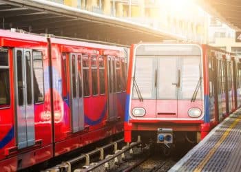 Trains on London's Docklands Light Railway Cleaners dispute