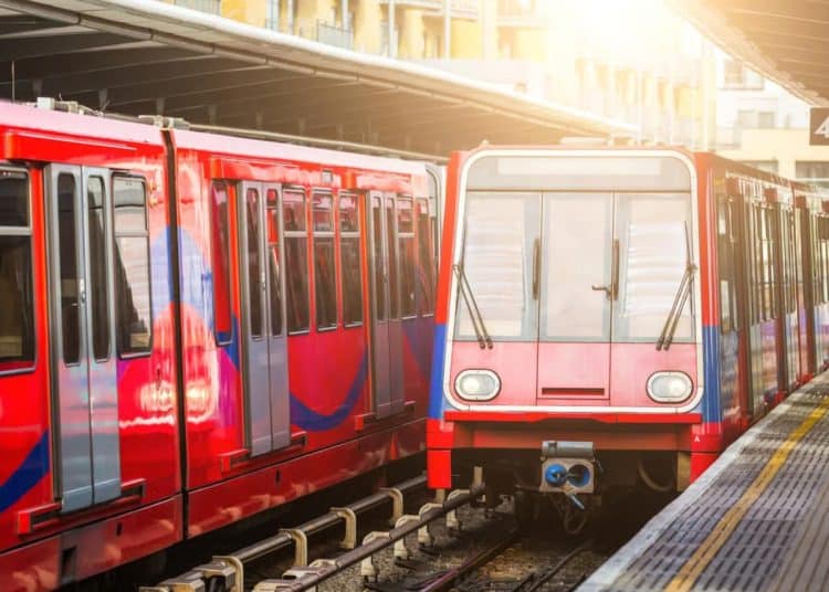 Trains on London's Docklands Light Railway Cleaners dispute