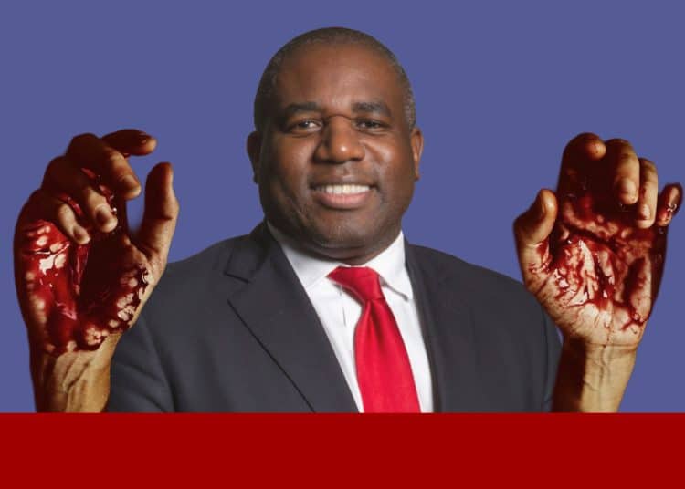 David Lammy with blood on his hands 2
