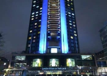 Exterior shot of Park Lane Hilton Hotel
