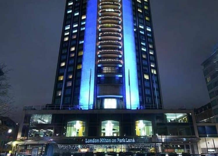 Exterior shot of Park Lane Hilton Hotel