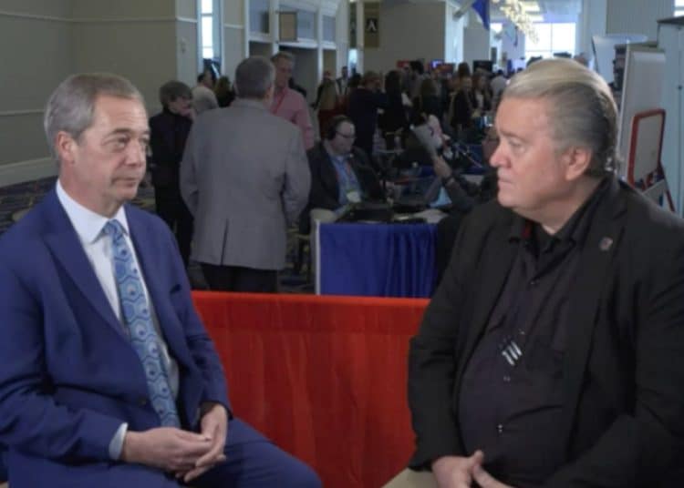 Nigel Farage and Steve Bannon