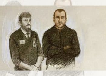 Court sketch of Philip Young