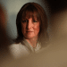 Rachel Reeves looks into the distance looking confident with a shadowy, blurred effect around the edges of the photo