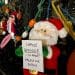Christmas toys holding signs that say I Oppose Genocide. I Support Palestine Action and I Oppose Genocide. I Support The Hunger Strikers
