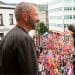 YesCymru Chair Phyl Griffiths addresses a crowd