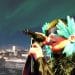 Bjork super imposed over Greenland