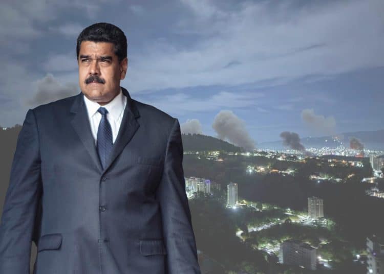 Bombs hitting Venezuela and Nicholas Maduro