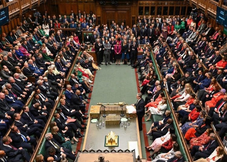 High angle shot of House of Commons