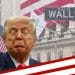 Donald Trump in front of Wall Street