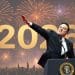 Elon Musk doing a Nazi salute in front of fireworks