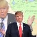 Images of Donald Trump and a map of Venezuela