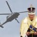 King Charles and a helicopter Royals
