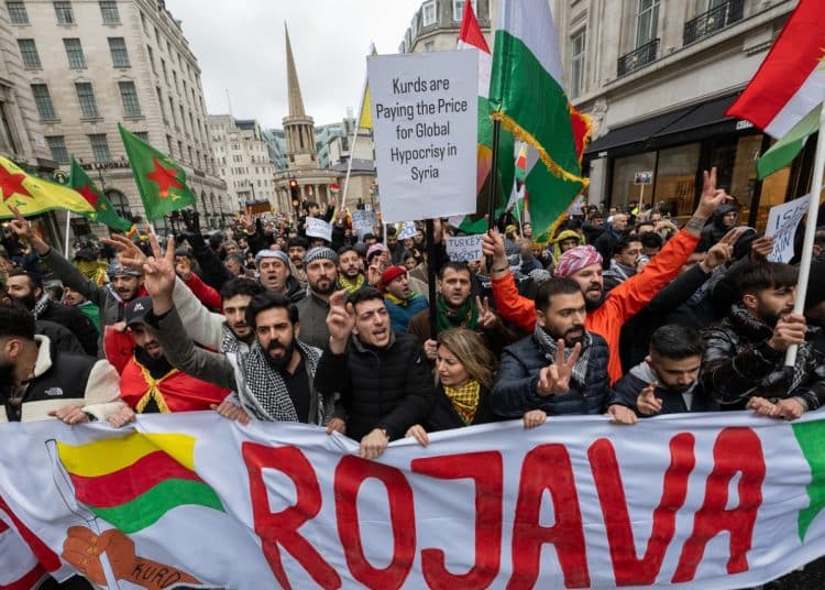 Kurds march in London to protest genocide in North East Syria
