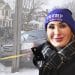 Laura Loomer in front of a crashed SUV ICE